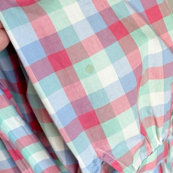 Kate Spade Madras Plaid Off Shoulder Maxi Dress Large - Picture 9 of 11